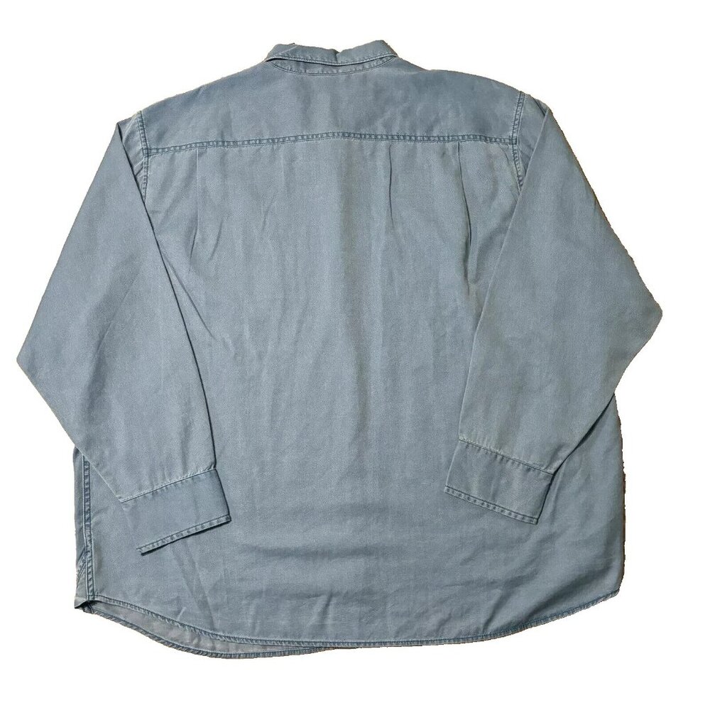 Tommy Bahama Men's Big & Tall 4XB Mambo Blue Tahitian Twill Long Sleeve Shirt - Picture 6 of 8